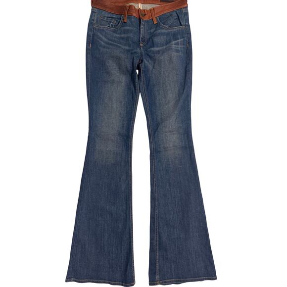 Rag & Bone Elephant Bell Flare Jeans Lamb Leather Waistband Size 29 Women's - Picture 1 of 9